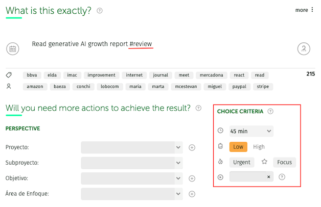 adding context and choice criteria while clarifying
