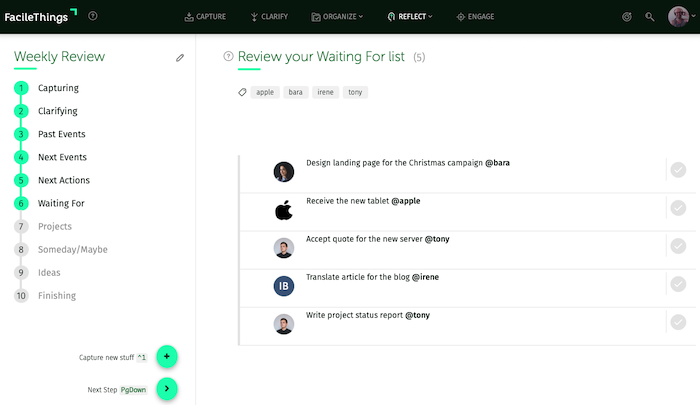 weekly review assistant