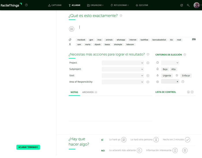 aclarar cosas externas