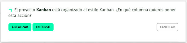 siguente acción en proyecto kanban